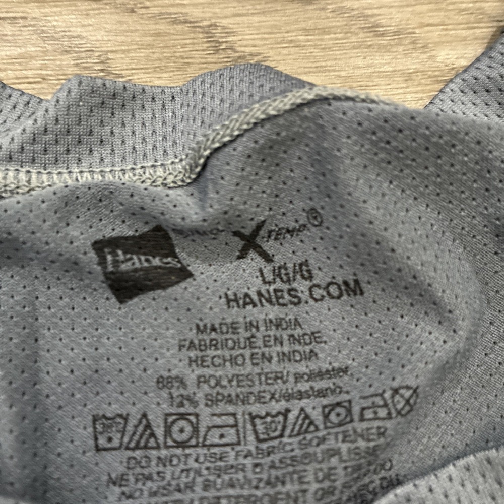 Hanes Men's Short Sleeve X-Temp T-Shirt Sz L Gray Athletic Crew Neck Adult - Picture 4 of 5